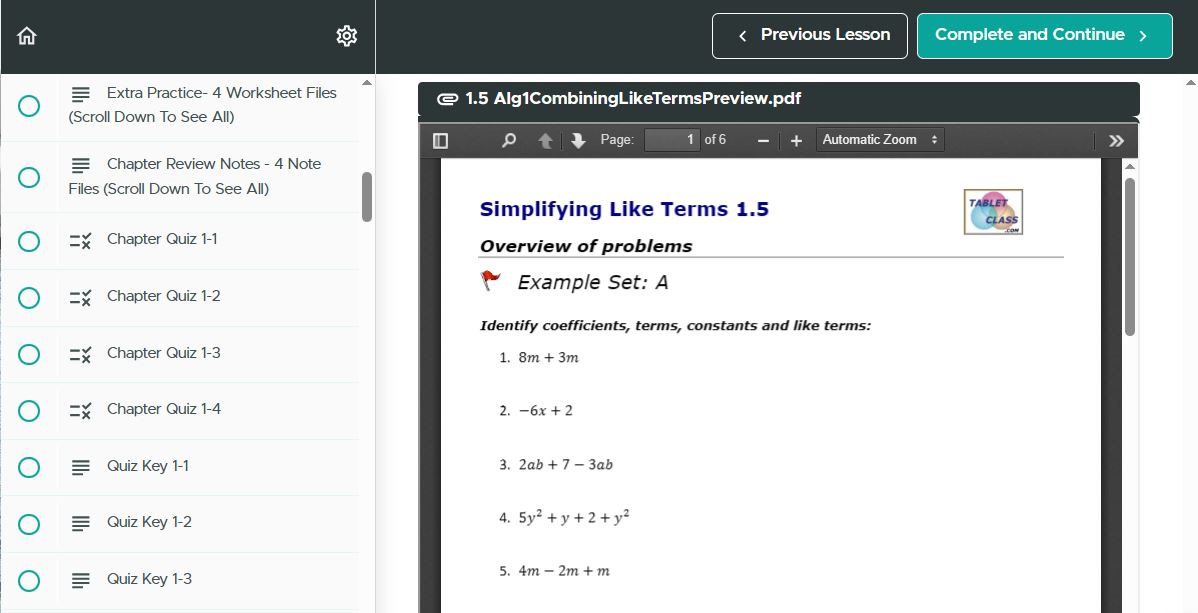 Worksheet
